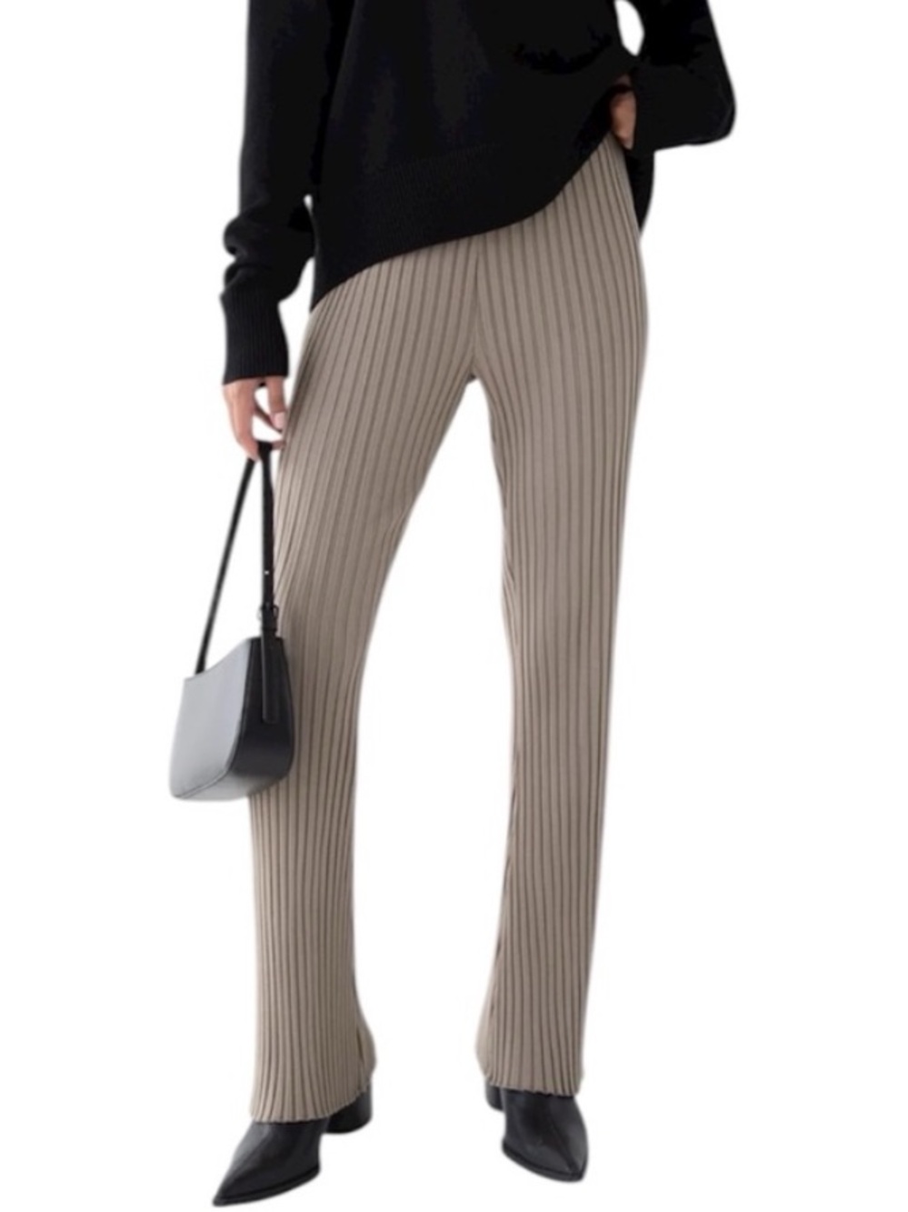 NWT OAK + FORT Pleated Knit Pants in Taupe Size XS